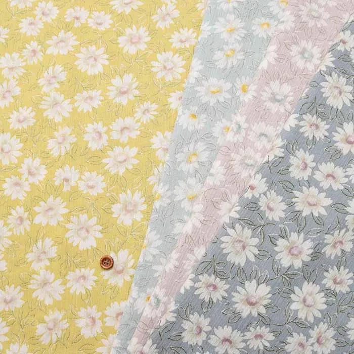 コットンシアークレーププリント生地 sheer style フラワー