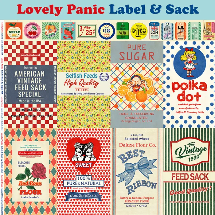 ≪柄売り≫コットンシーチングインクジェットプリント生地 Masako Takeishi Lovely Panic【1柄:約110cm×100cm】