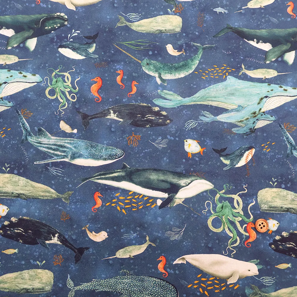 USAコットンプリント生地　WINDHAM FABRICS Creatures of the sea