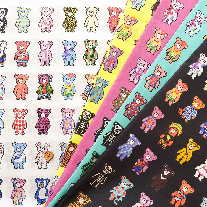 コットン60ローンインクジェットプリント生地 Unique Bear