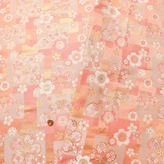金襴 格子桜