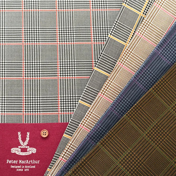 コットンツイルプリント生地　Peter MacArthur Glen Check