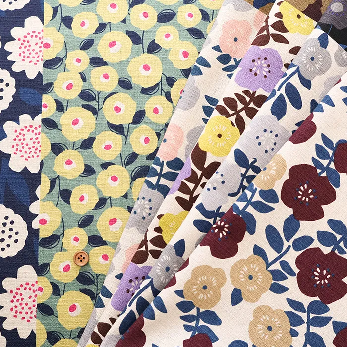 ≪柄売り≫コットンバニランプリント生地　美織 Miori collection　フラワーパッチワーク【1柄：約110cm×60cm】