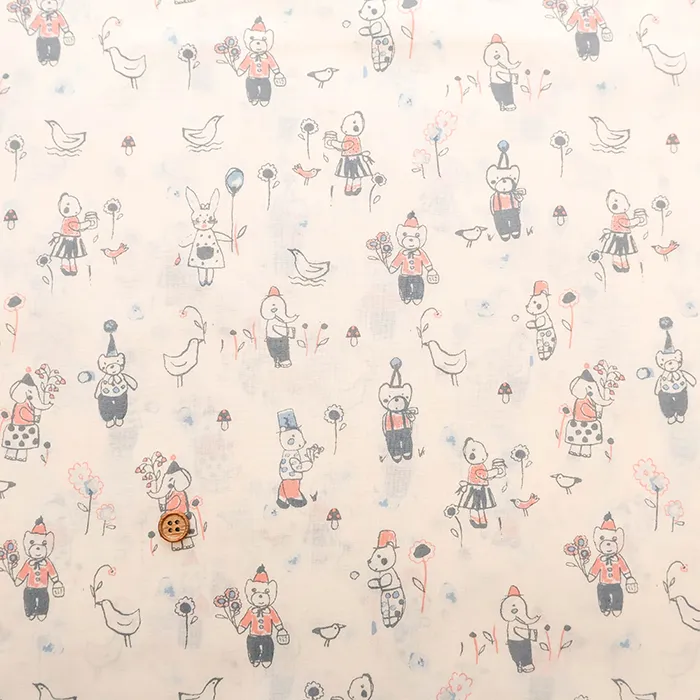 韓国製 コットン60ローンプリント生地 MAISON bornne BY BENEBENE アニマル