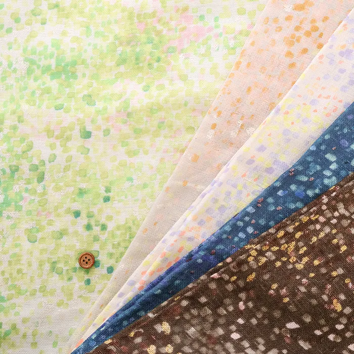 nani-IRO　コットンわたダブルガーゼプリント生地　water fall