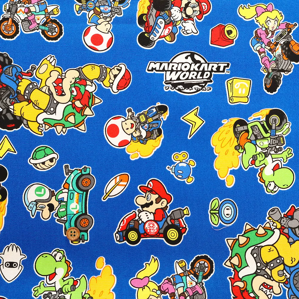 コットンオックスプリント生地　マリオカートワールド
