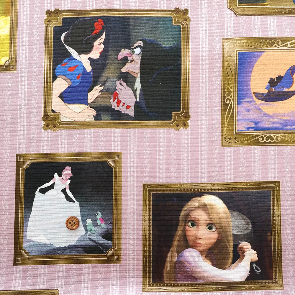コットンオックスインクジェットプリント生地 ディズニープリンセス