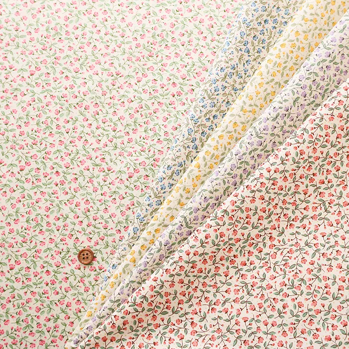 コットンブロードプリント生地 かすみ草