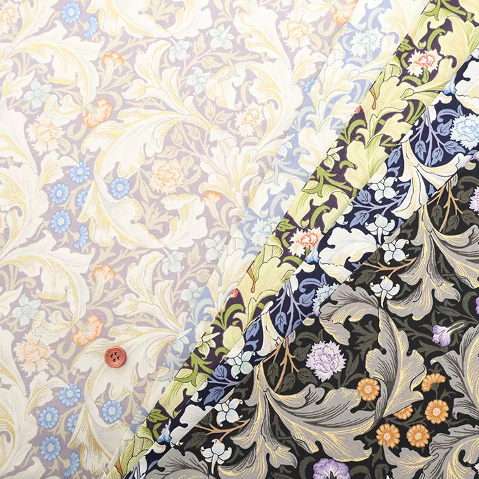 コットンブロードラメプリント生地　V&A William Morris Leicester