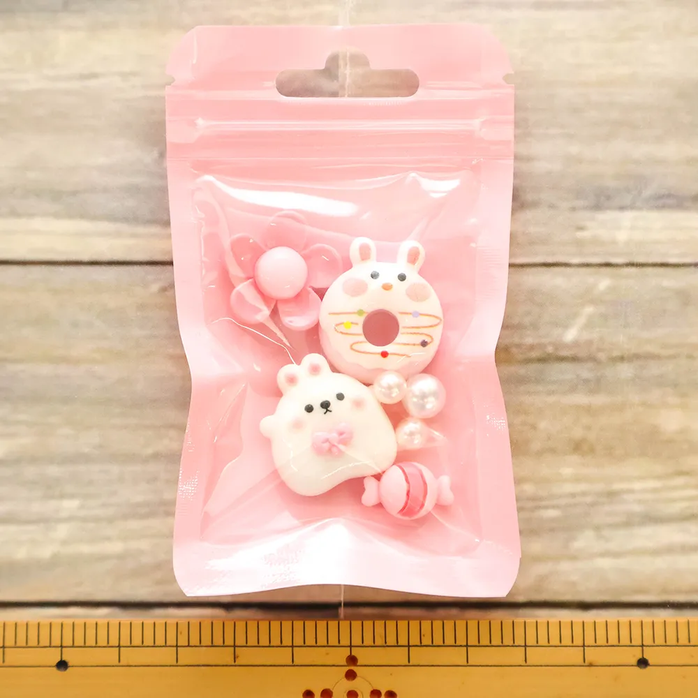 デコパーツミックス　アニマル　ピンク