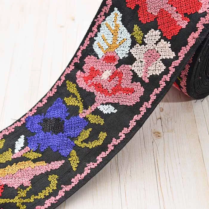 インド製 刺繍リボン 約90mm幅