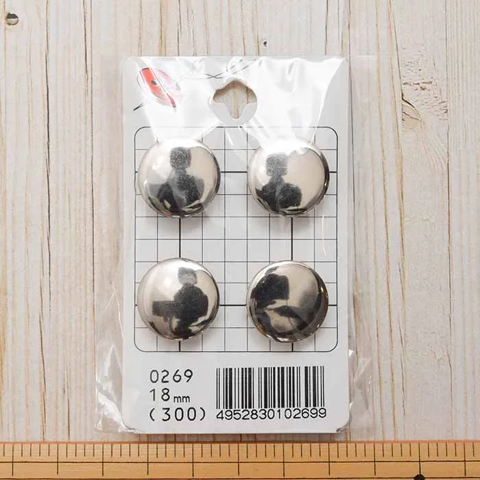 ポリエステルボタン　足つき　18mm