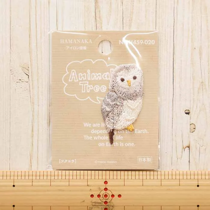 アイロン接着ワッペン Animal Tree フクロウ