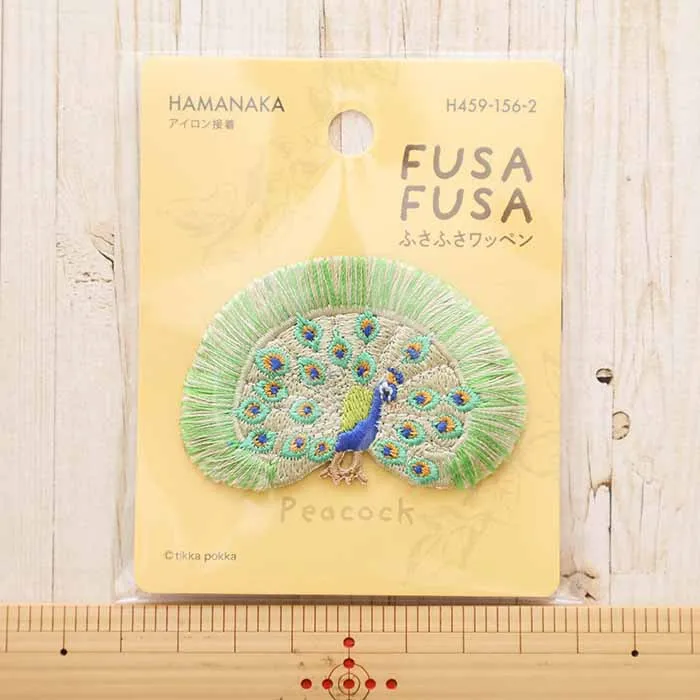 アイロン接着ワッペン FUSAFUSA Peacock