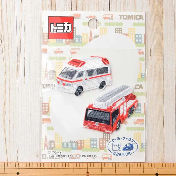 2wayワッペン トミカ 救急車&消防車