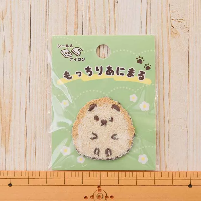 2way接着ワッペン もっちりあにまる ハリネズミ