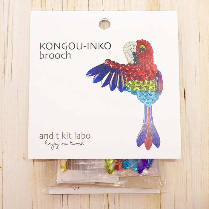 ビーズ刺繍キット TORI brooch KONGOU-INKO