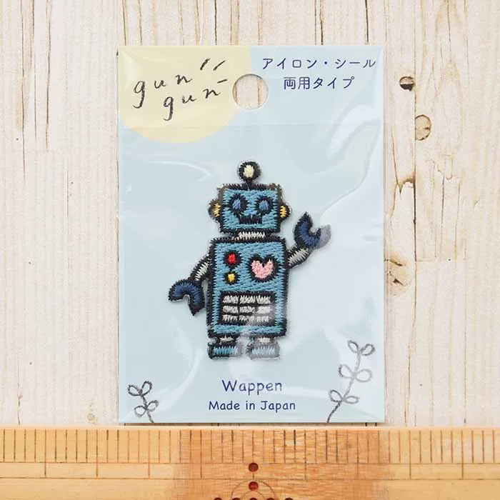 2way接着ワッペン gun gun ロボット