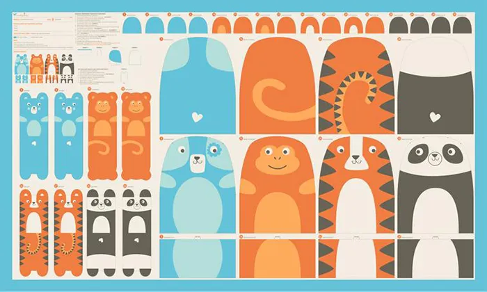 ≪柄売り≫USAコットンプリント生地　moda　ANIMAL PARK FUN【1柄：約150cm×90cm】