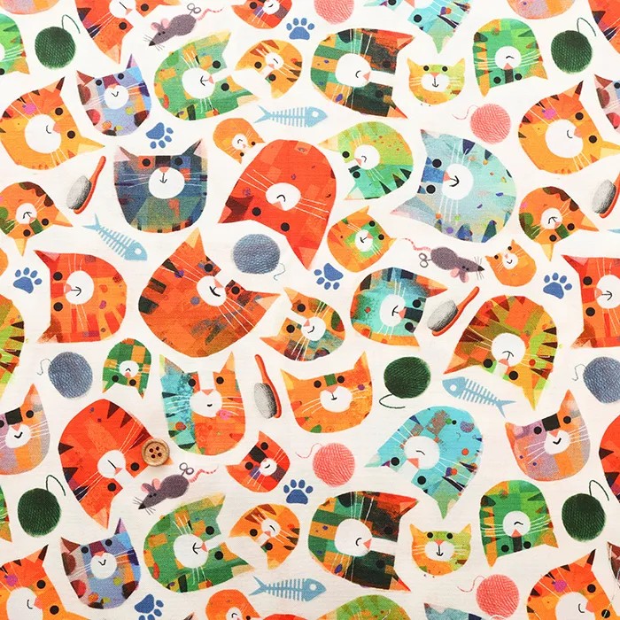 USAコットンプリント生地 WINDHAM FABRICS CAT FACE