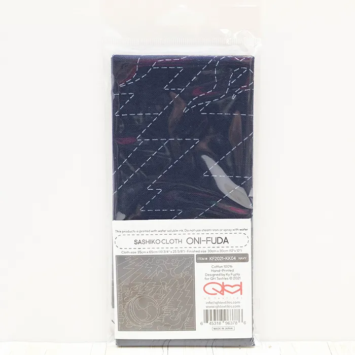 刺繍布 刺し子クロス SASHIKO CLOTH <ONI-FUDA>