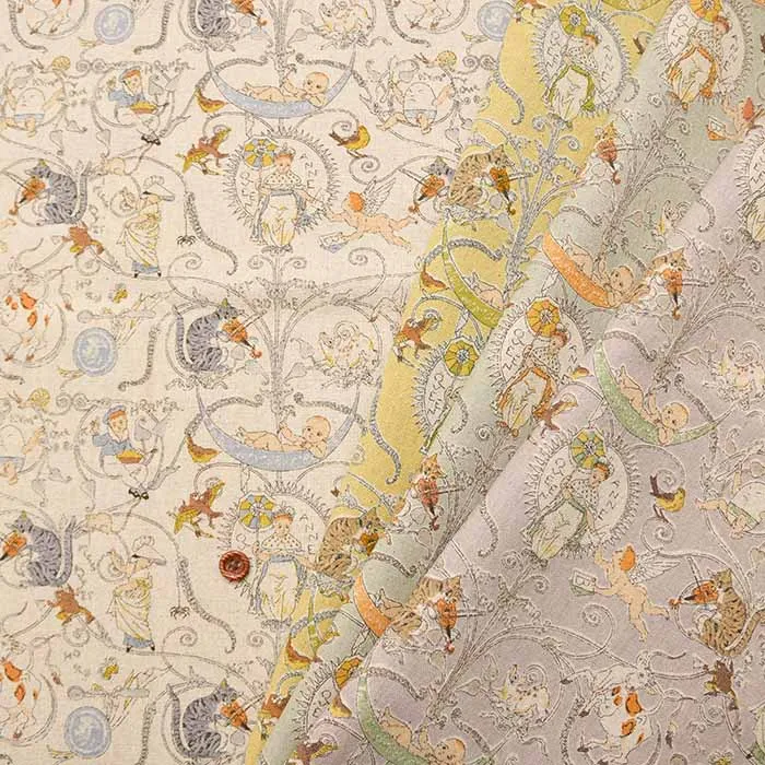 C/Lキャンバスプリント生地 V&A Fantastical Worlds Playful Rhymes