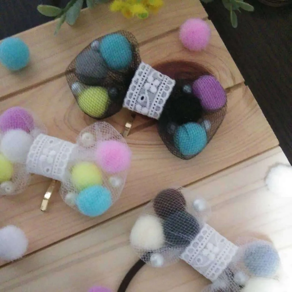 チュールで作るリボンでヘアゴム