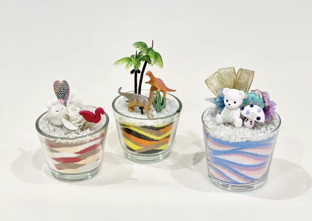①色のついた砂でサンドアートをつくろう（高学年用） ②色のついた砂でサンドアートをつくろう（高学年用）